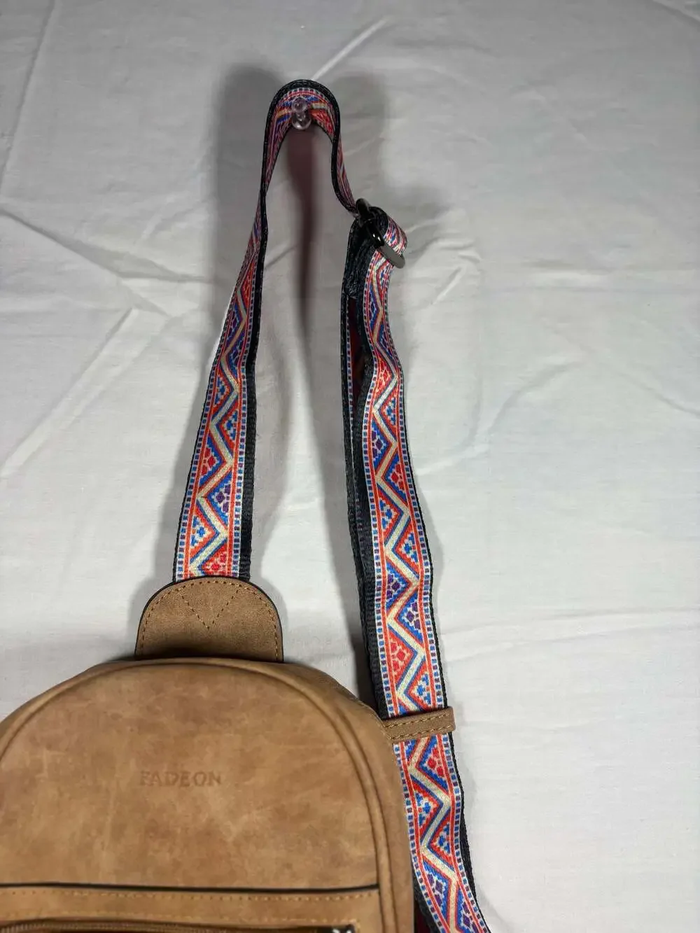 Fadeon Women's Small Sling Crossbody Bag Aztec strap soft suede